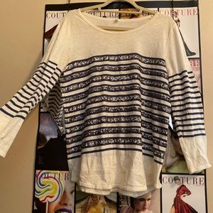 Striped sparkly J Crew top